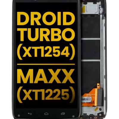 LCD Assembly With Frame For Motorola Droid Turbo (XT1254 / 2014) / Moto Maxx (XT1225) (Refurbished) (Black)