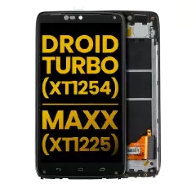 Дисплейний модуль (LCD) з рамкою для Motorola Droid Turbo (XT1254 / 2014) / Moto Maxx (XT1225) (Refurbished) (чорний)