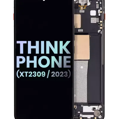 Дисплейний модуль (OLED) з рамкою для Motorola ThinkPhone (XT2309 / 2023) (Genuine OEM) (Carbon Black)