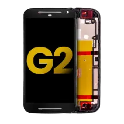 Дисплейний модуль (LCD) з рамкою для Motorola Moto G2 (XT1068 / 2014) (Refurbished) (чорний)