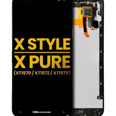 Дисплейний модуль для Motorola Moto X Style (XT1572 / 2015) / Moto X Pure Edition (XT1575 / 2015) з рамкою (Refurbished) (чорний)