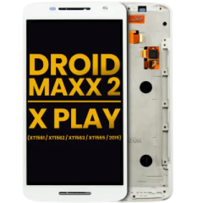 Дисплейний модуль для Motorola Droid Maxx 2 (XT1565 / 2015) / Moto X Play (XT1561 / XT1562 / XT1563) з рамкою (Refurbished) (білий)
