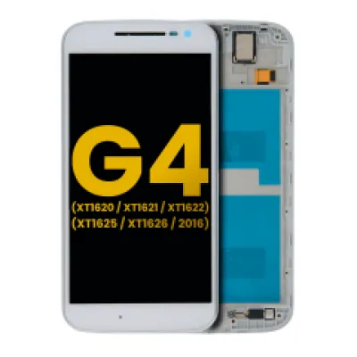 Дисплейний модуль (LCD) з рамкою для Motorola Moto G4 (XT1620 / XT1621 / XT1622 / XT1625 / XT1626 / 2016) (Refurbished) (білий)