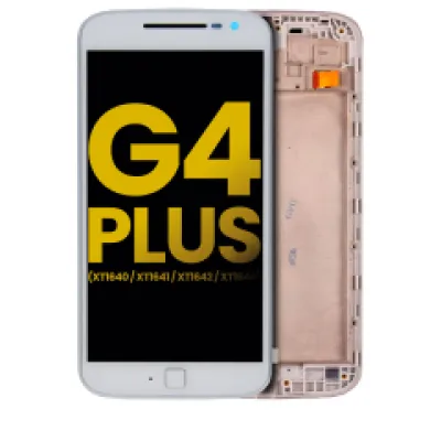 Дисплейний модуль (LCD) з рамкою для Motorola Moto G4 Plus (XT1640 / XT1641 / XT1642 / XT1644 / 2016) (Refurbished) (білий)
