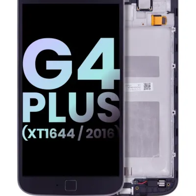 Дисплейний модуль (LCD) з рамкою для Motorola Moto G4 Plus (XT1644 / 2016) (Genuine OEM) (чорний)