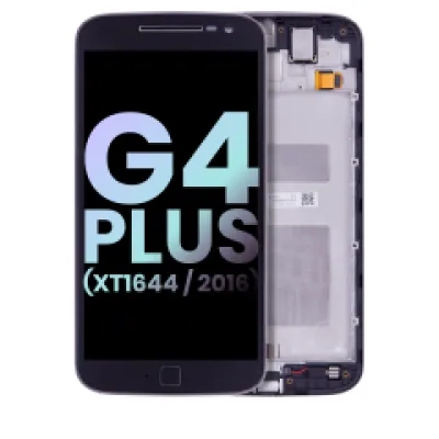 Дисплейний модуль (LCD) з рамкою для Motorola Moto G4 Plus (XT1644 / 2016) (Genuine OEM) (чорний)