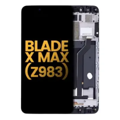 Дисплейний модуль для ZTE Blade X Max (Z983) з рамкою (Refurbished) (чорний)