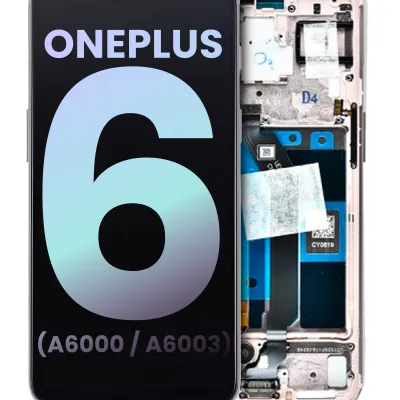 Дисплейний модуль (OLED) з рамкою для OnePlus 6 (A6000 / A6003) (Genuine OEM) (Silk White)