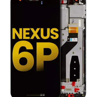 Дисплейний модуль (LCD) з рамкою для Nexus 6P (Huawei) (Refurbished) (чорний)