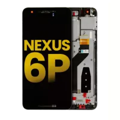 Дисплейний модуль (LCD) з рамкою для Nexus 6P (Huawei) (Refurbished) (чорний)