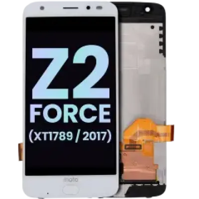 Дисплейний модуль OLED з рамкою і сканером відбитків для Motorola Moto Z2 Force (XT1789 / 2017) (Genuine OEM) (білий)