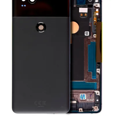 Back Housing W/ Small Components Pre-Installed For Google Pixel 2 (Used OEM Pull: Grade A) (Black)