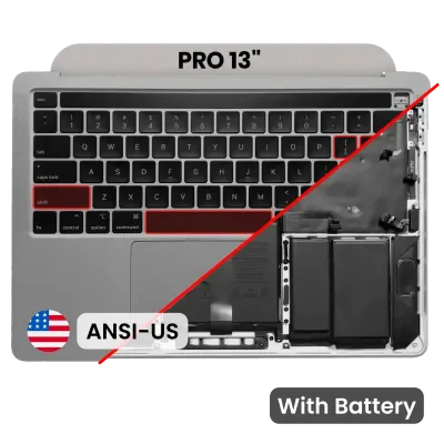 Топкейс з акумулятором і клавіатурою (ANSI US) для MacBook Pro 13" A2251 (2020) (Used OEM Pull: Grade A) (Space Gray)