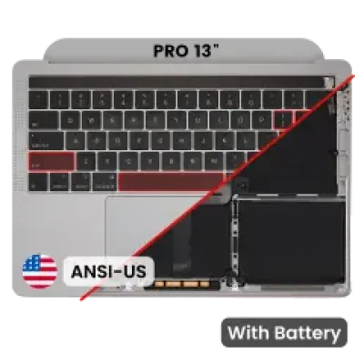 Топкейс з акумулятором і клавіатурою (ANSI US) для MacBook Pro 13" A2159 (2019) (Used OEM Pull: Grade B/C) (Space Gray)