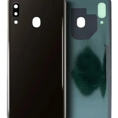 Задня кришка зі склом камери для Samsung Galaxy A20 (A205 / 2019) (Service Pack) (чорний)