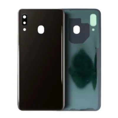 Задня кришка зі склом камери для Samsung Galaxy A20 (A205 / 2019) (Service Pack) (чорний)