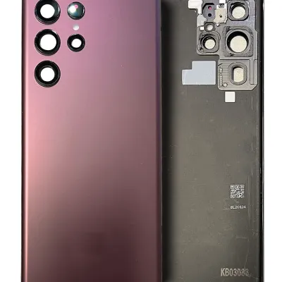 Задня кришка зі склом камери для Samsung Galaxy S22 Ultra (Service Pack) (Burgundy)
