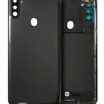 Задня кришка зі склом камери для Samsung Galaxy A11 (A115 / 2020) (US Version) (Service Pack) (чорний)