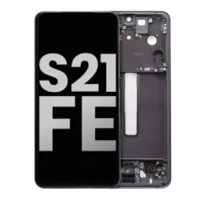 Дисплейний модуль (OLED) з рамкою для Samsung Galaxy S21 FE 5G (US & International) (Used OEM Pull: Grade B/C) (Graphite)