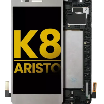 Дисплейний модуль для LG K8 (2017) / Aristo (US Version) з рамкою (Refurbished) сріблястий