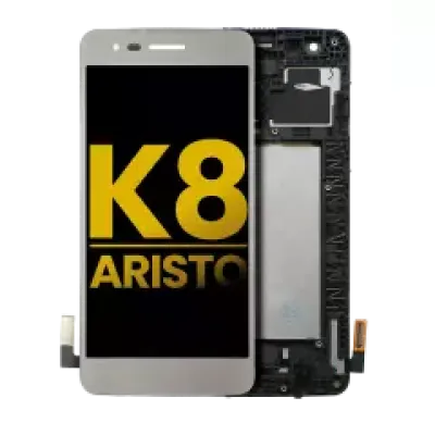 Дисплейний модуль для LG K8 (2017) / Aristo (US Version) з рамкою (Refurbished) сріблястий