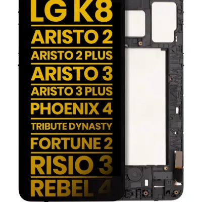 Дисплейний модуль для LG K8 (X210 / 2018) / Aristo 2 / Aristo 2 Plus / Aristo 3 / Aristo 3 Plus / Phoenix 4 / Tribute Dynasty / Empire / Fortune 2 / Risio 3 / Rebel 4 з рамкою (Refurbished) чорний