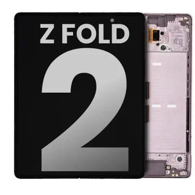 Дисплейний модуль внутрішній (OLED) з рамкою для Samsung Galaxy Z Fold 2 5G (Used OEM Pull: Grade B/C) (US & International) (Mystic Bronze)