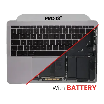 Top Case with Keyboard (ISO UK) and Trackpad For MacBook Pro 13" A1989 (2018-2019) (Used OEM Pull: Grade B/C) (Space Gray)