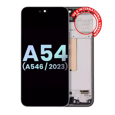 Дисплейний модуль (OLED) з рамкою для Samsung Galaxy A54 5G (A546 / 2023) (US & International Version) (Service Pack) (графітовий)