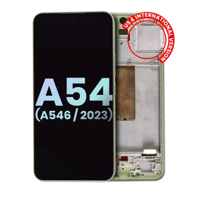 Дисплейний модуль (OLED) з рамкою для Samsung Galaxy A54 5G (A546 / 2023) (US & International Version) (Service Pack) (лайм)