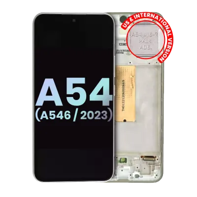Дисплейний модуль (OLED) з рамкою для Samsung Galaxy A54 5G (A546 / 2023) (US & International Version) (Service Pack) (білий)