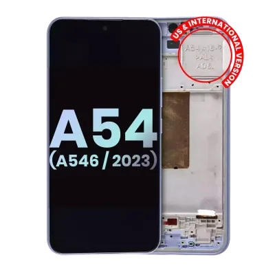 Дисплейний модуль (OLED) з рамкою для Samsung Galaxy A54 5G (A546 / 2023) (US & International Version) (Service Pack) (фіолетовий)