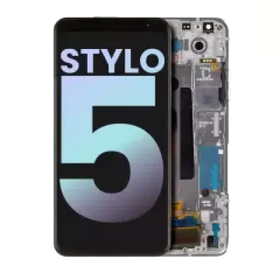 Дисплейний модуль для LG Stylo 5 з рамкою (Genuine OEM) Silvery White