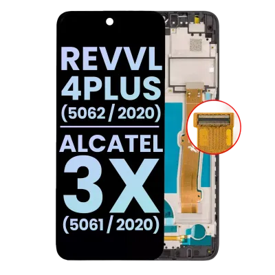 Дисплейний модуль для T-Mobile Revvl 4 Plus (5062 / 2020) / Alcatel 3X (5061 / 2020) з рамкою (Genuine OEM) чорний