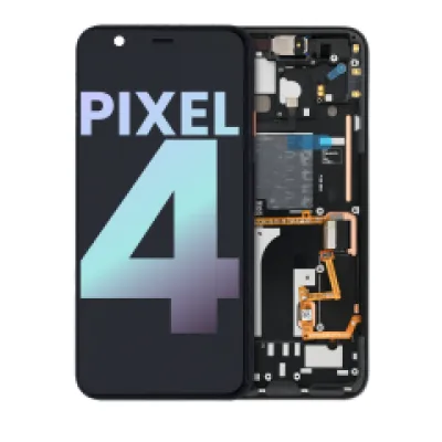 Дисплейний модуль (OLED) з рамкою для Google Pixel 4 (Genuine OEM) (Oh So Orange кнопка живлення)