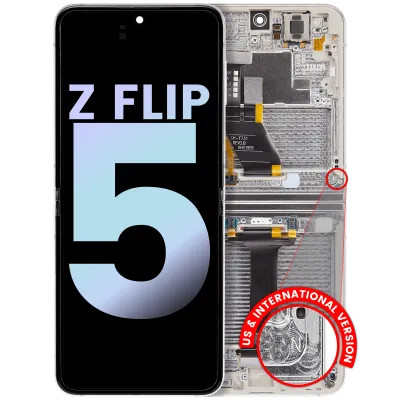 Внутрішній дисплейний модуль (OLED) з рамкою для Samsung Galaxy Z Flip 5 5G (US & International) (Service Pack) (Cream)