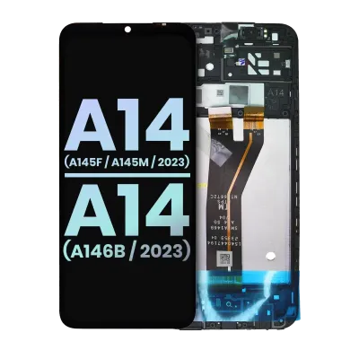 Дисплейний модуль для Samsung Galaxy A14 4G (A145F / A145M / 2023) / A14 5G (A146B / 2023) (International Version, LCD, With Frame, Service Pack, усі кольори)