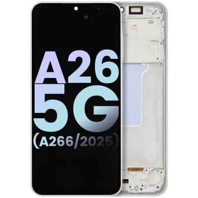 Дисплейний модуль для Samsung Galaxy A26 5G (A266 / 2025) (OLED, With Frame, Compatible, Service Pack, білий)