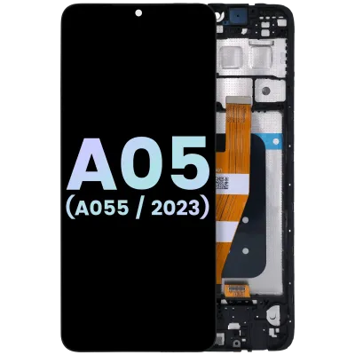 Дисплейний модуль для Samsung Galaxy A05 (A055 / 2023) (OLED, With Frame, Compatible, Service Pack, чорний)