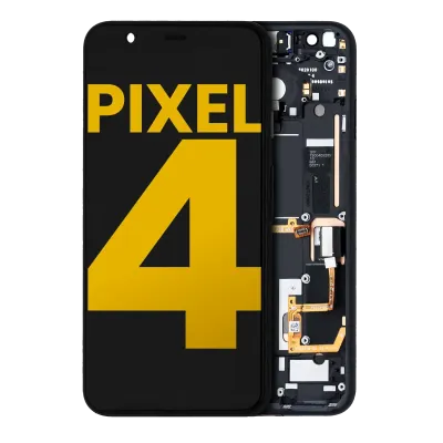 Дисплейний модуль (OLED) з рамкою для Google Pixel 4 (Refurbished) (Just Black кнопка живлення)