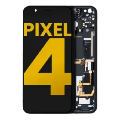Дисплейний модуль (OLED) з рамкою для Google Pixel 4 (Refurbished) (Just Black кнопка живлення)