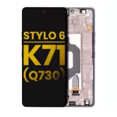 Дисплейний модуль (LCD) з рамкою для LG Stylo 6 / K71 (Refurbished) (чорний)