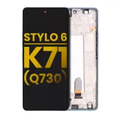 Дисплейний модуль (LCD) з рамкою для LG Stylo 6 / K71 (Refurbished) (синій)