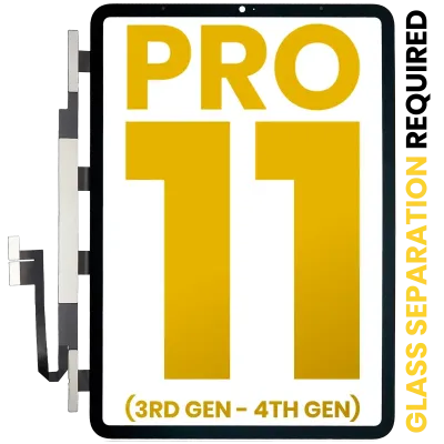 Digitizer For iPad Pro 11" 3rd Gen (2021) / Pro 11" 4th Gen (2022) (OCA Pre-Installed & Glass Separation Required) (Premium) (All Colors)