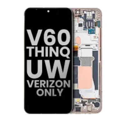 Дисплейний модуль (OLED) з рамкою для LG V60 ThinQ 5G UW (Verizon 5G UW Frame Only) (Used OEM Pull: Grade B/C) (Classy Blue / Gold Frame)