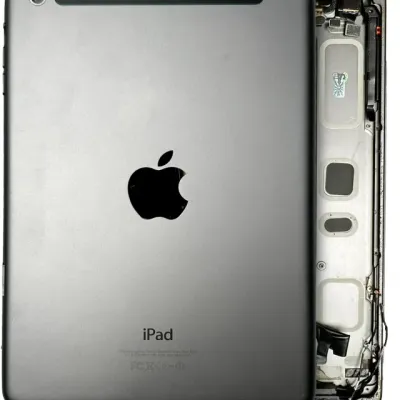 Back Housing W/ Small Components Pre-Installed For iPad Mini 4 (WIFI cellular) (Used OEM Pull: Grade C) (Space Gray)