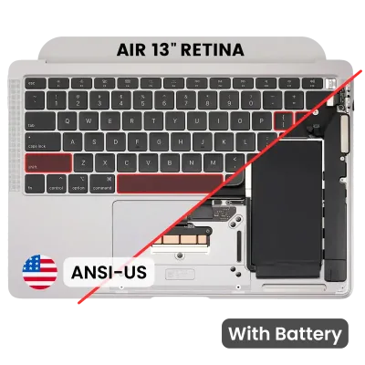 Топкейс з акумулятором і клавіатурою (ANSI US) для MacBook Air 13" A2179 (2020) (Used OEM Pull: Grade A) (сріблястий)