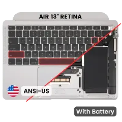 Топкейс з акумулятором і клавіатурою (ANSI US) для MacBook Air 13" A2179 (2020) (Used OEM Pull: Grade A) (сріблястий)
