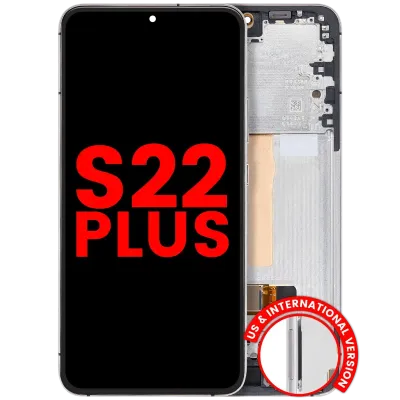 Дисплейний модуль (OLED) з рамкою для Samsung Galaxy S22 Plus 5G (US & International Version) (Aftermarket Plus) (білий)