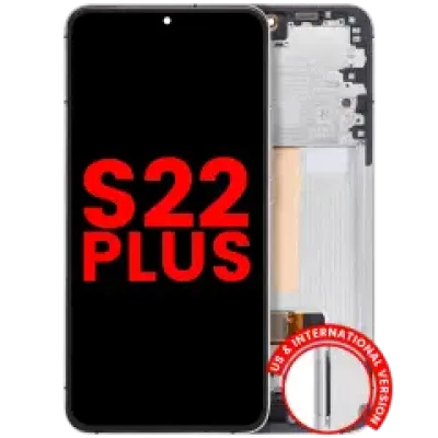 Дисплейний модуль (OLED) з рамкою для Samsung Galaxy S22 Plus 5G (US & International Version) (Aftermarket Plus) (білий)